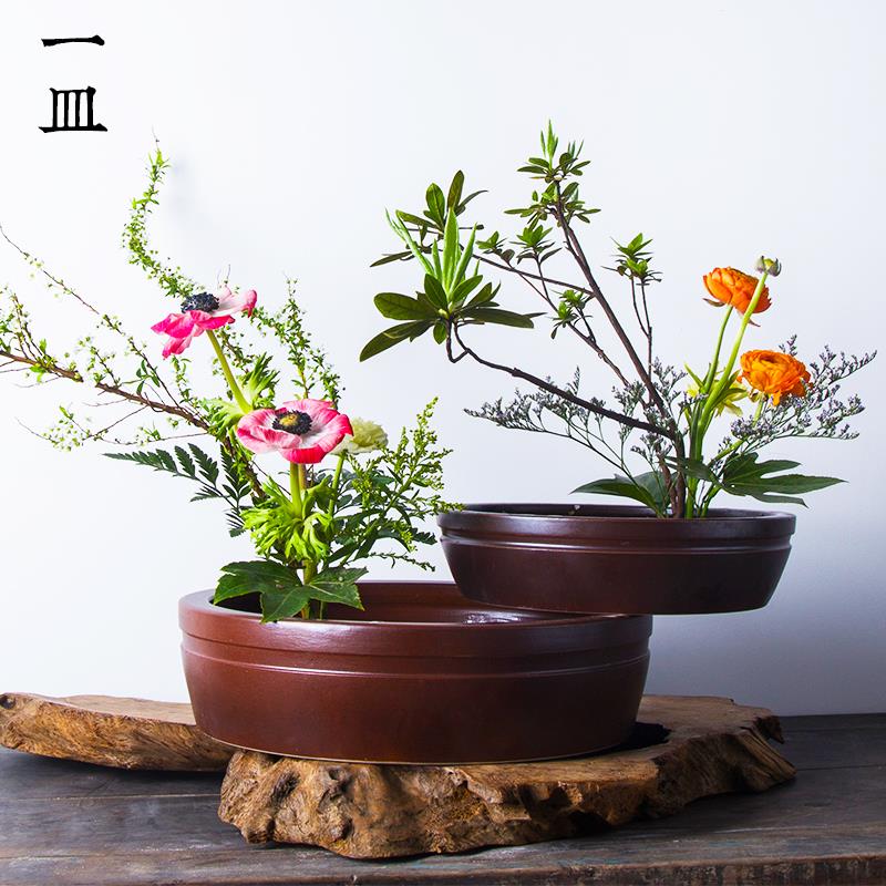 采购产品插花，插花，插花，新中国风日本彷木烧莲窝，小源，剑山