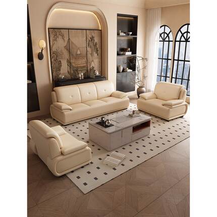 办公沙发办公皮具高端简约商务接待Vip洽谈会议室沙发茶几组合