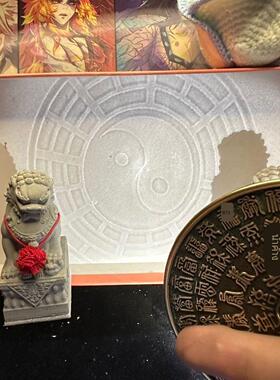 透光镜铜镜福禄寿禧款10cm左右 遇光可显示图案摆件装饰老式收藏