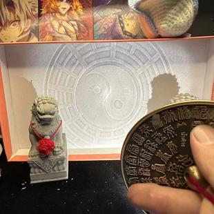 饰老式 遇光可显示图案摆件装 收藏 10cm左右 透光镜铜镜福禄寿禧款