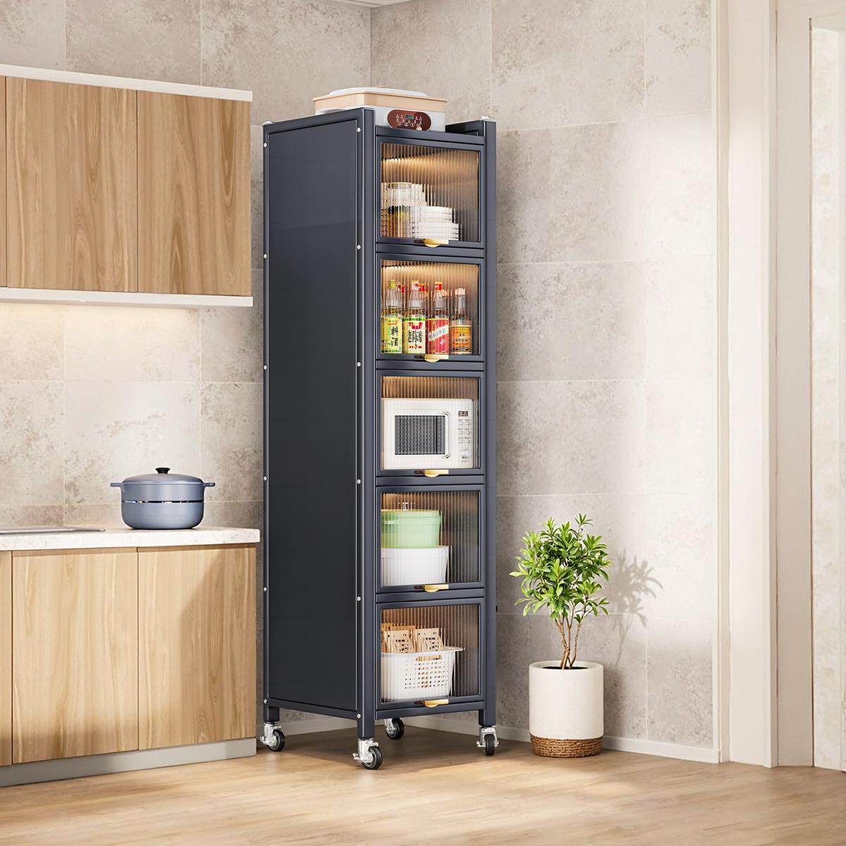 厨房置物架落地多层防尘收纳柜多功能家用微波炉调料碗筷储物柜子,厨房/烹饪用具,厨房置物架/置物柜/角架,淘宝优惠券,粉丝福利购,淘宝优惠卷