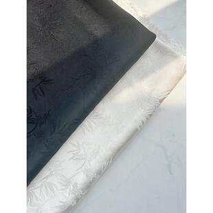 新中国风竹叶人造丝人造丝缎提花面料中国风背心汉代衬衫旗袍裙面