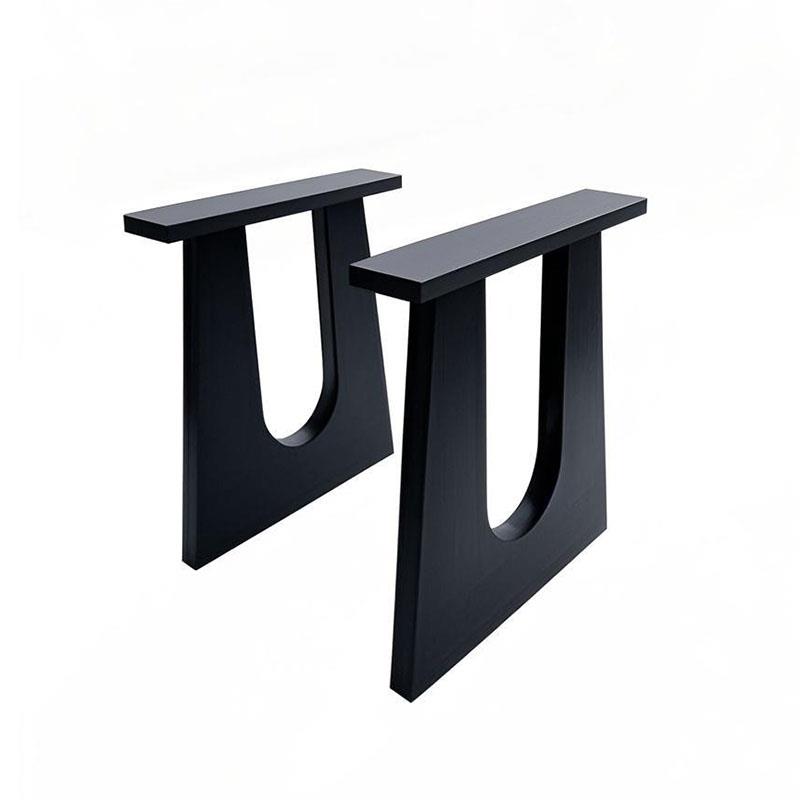 实木桌脚支架U型腿岛台桌腿诧寂餐桌大板桌脚茶桌支撑脚定制桌架