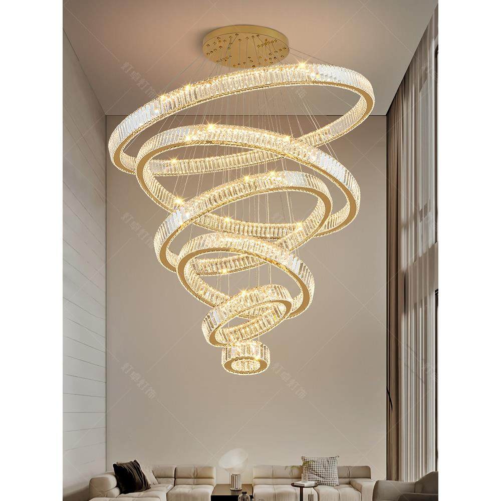 别墅覆式建筑大吊灯楼梯间阁楼公寓现代简单无障碍豪华水晶高客厅,家装灯饰光源,LOFT/复式住宅/楼梯吊灯,淘宝优惠券,粉丝福利购,淘宝优惠卷