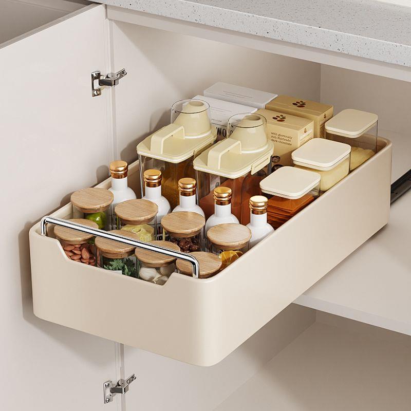 厨房抽拉式置物架整体橱柜内多功能下水槽拉篮免打孔抽屉式调料收