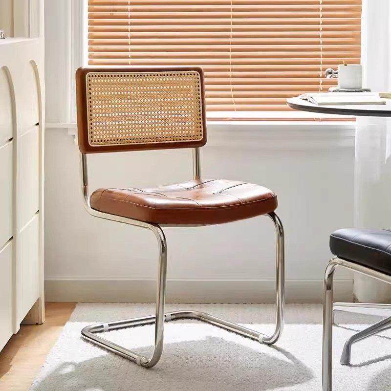 中古藤编餐椅家用意式餐桌实木椅子北欧覆古椅不锈钢皮凳编织椅子,住宅家具,餐椅,淘宝优惠券,粉丝福利购,淘宝优惠卷