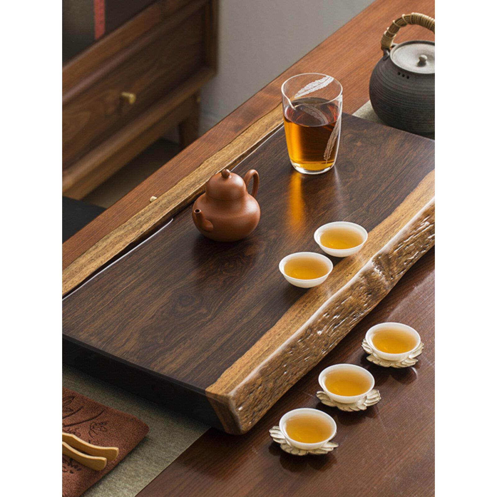 黑檀木整体实木功夫茶具套装茶海家居简约自然艺术实木茶盘