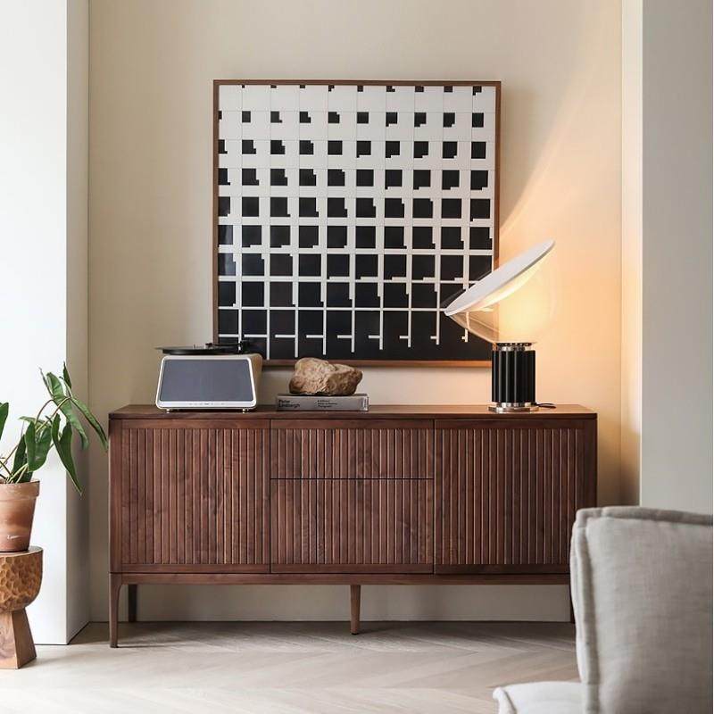 北欧黑胡桃木实木餐边柜中古复古风家用客厅储物柜玄关柜收纳柜子,住宅家具,餐边柜,淘宝优惠券,粉丝福利购,淘宝优惠卷