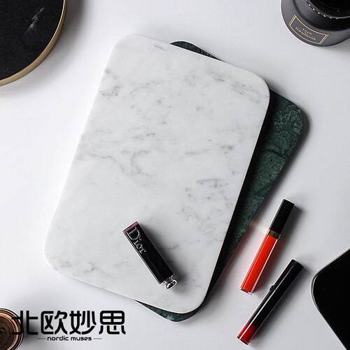 大理石托盘北欧创意西餐盘子天然简约家用餐盘欧式牛排盘置物摆件