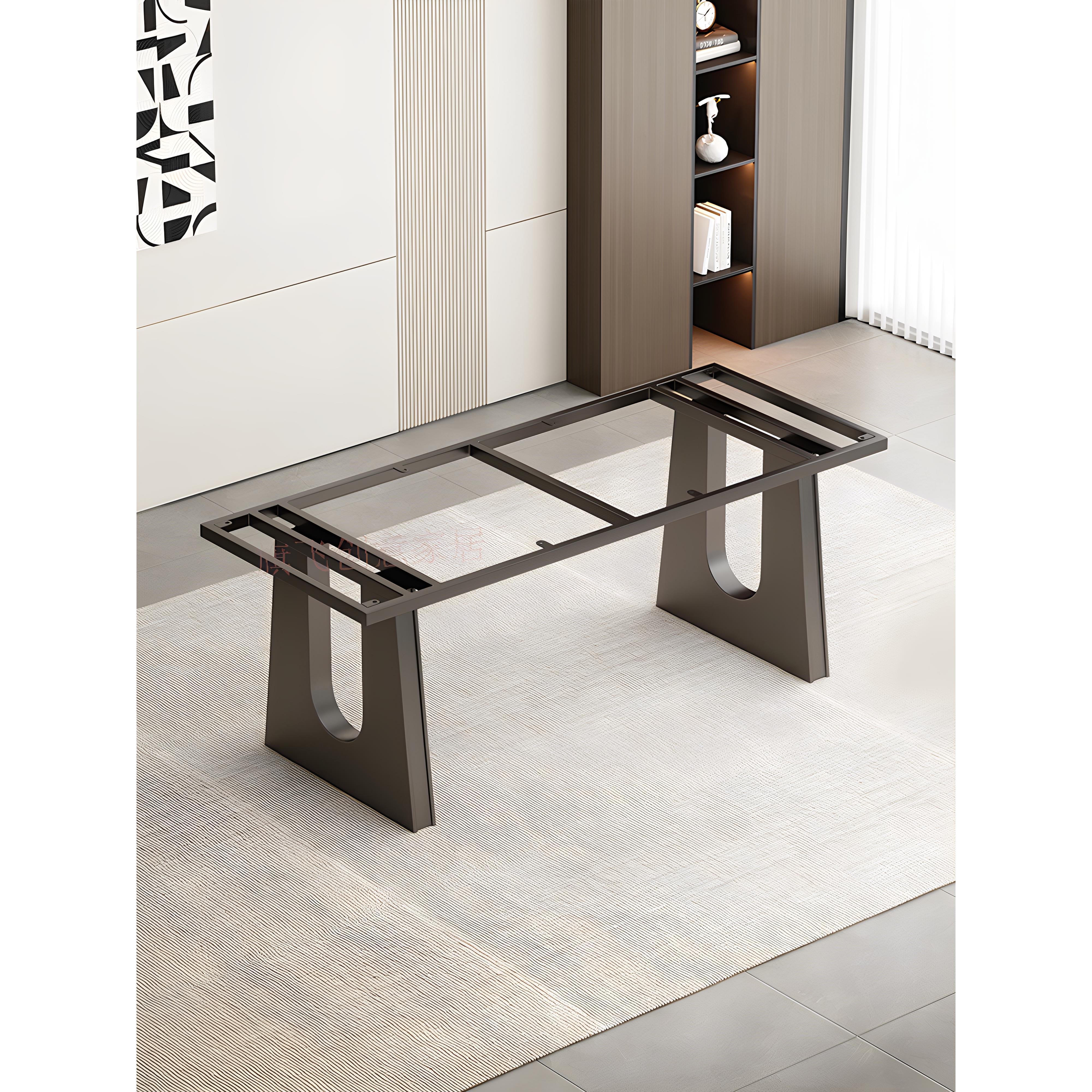 轻奢桌腿支架大理石奢石餐桌腿底座岩板茶桌架子现代办公桌支撑脚