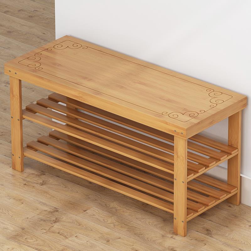 竹鞋架分隔层换鞋凳木入户门鞋柜家用门口可坐穿鞋凳坐凳实木简易