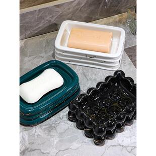 陶瓷皂盒排水皂碟斯堪的纳维亚皂盒家庭存储浴室浴室高端无障碍豪