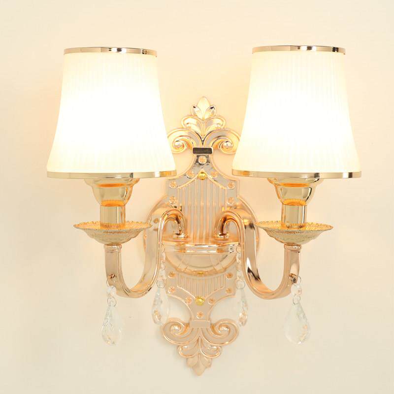 客厅欧式水晶现代壁灯背景墙房间卧室床头灯过道楼梯双头高档壁灯