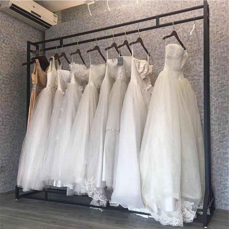 金色挂婚纱架子高档婚纱店落地式展示架影楼货架旗袍礼服挂衣架子