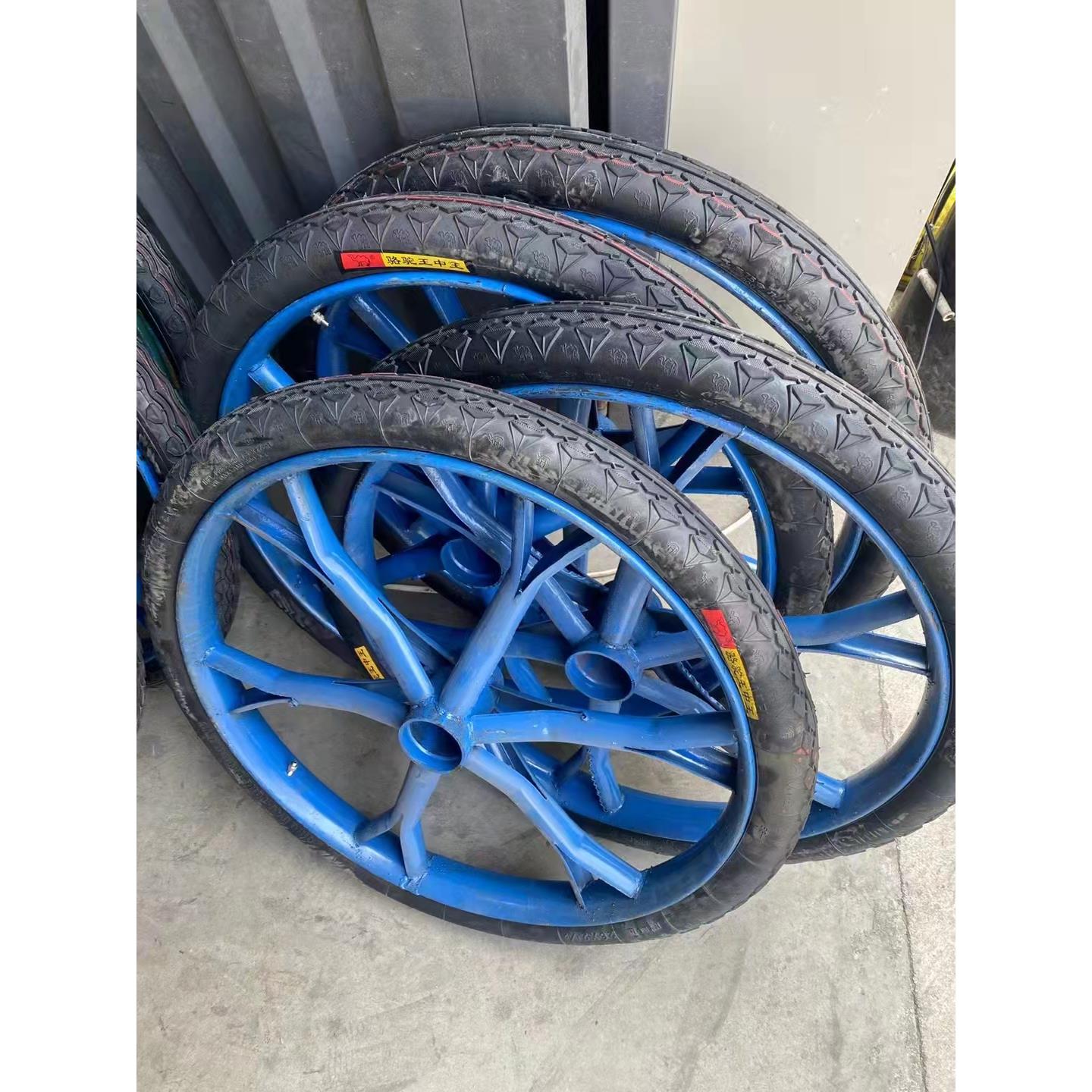 工地手推车斗车实心轮子26x2建筑人力车轱辘劳动车轮子实心轮钢圈