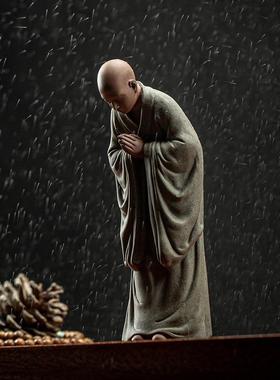 新中国风创意紫砂禅宗小和尚桌面饰品，书房，客厅，办公室陶瓷家