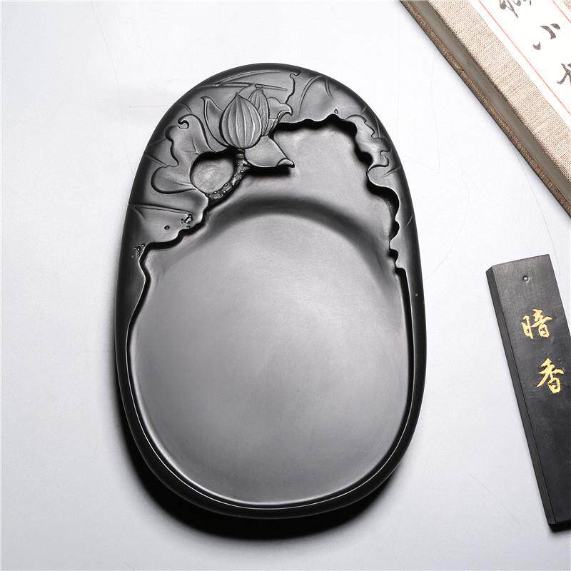 精品名师老坑砚台 清趣 荷叶小楷把玩老坑原石砚台龙尾砚收藏观赏