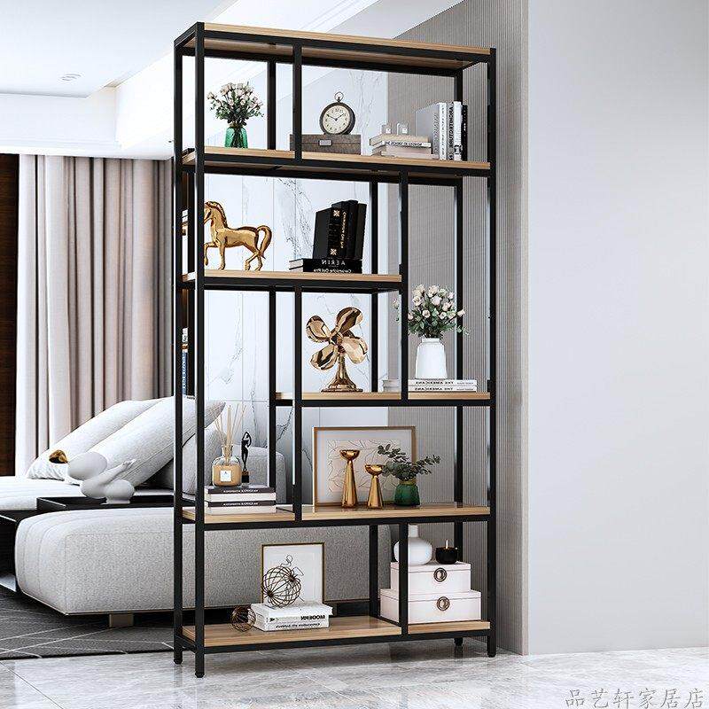 铁艺工业风书架置物架办公室屏风隔断落地客厅创意玄关展示架子