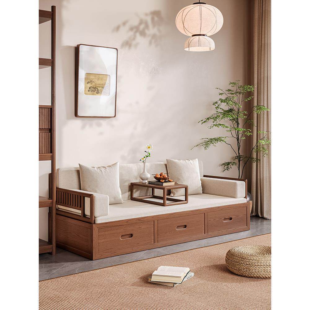 吉赠新中式家用客厅小户型实木沙发宋代美学2025新款罗汉床推拉床