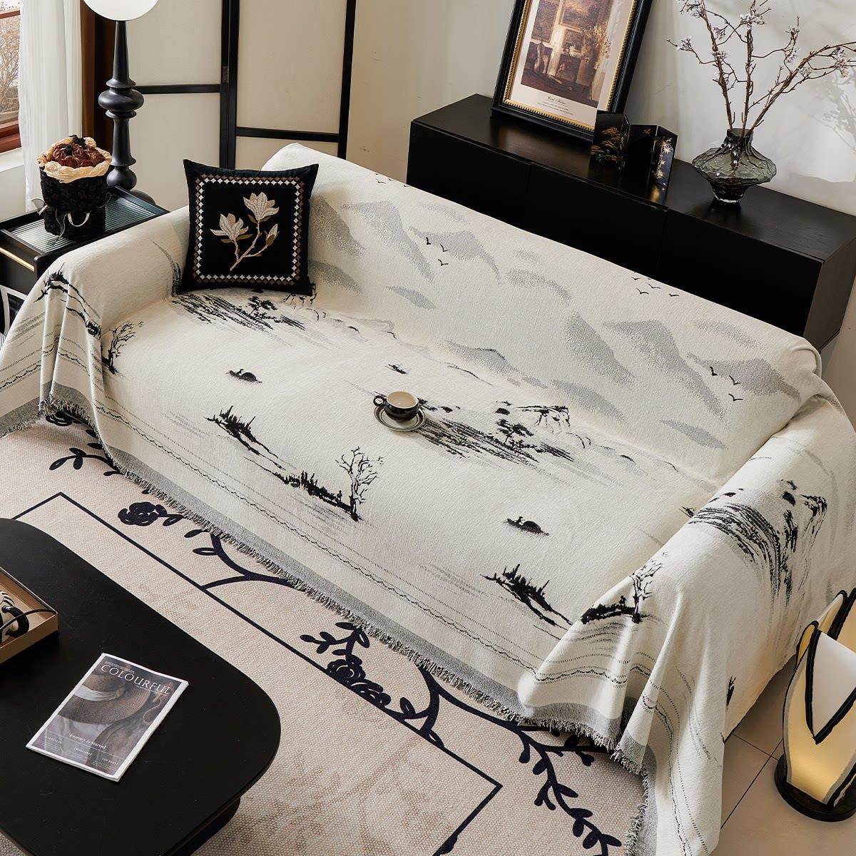 新中式沙发盖布四季通用防滑沙发套罩2025新款轻奢高级感靠背坐垫