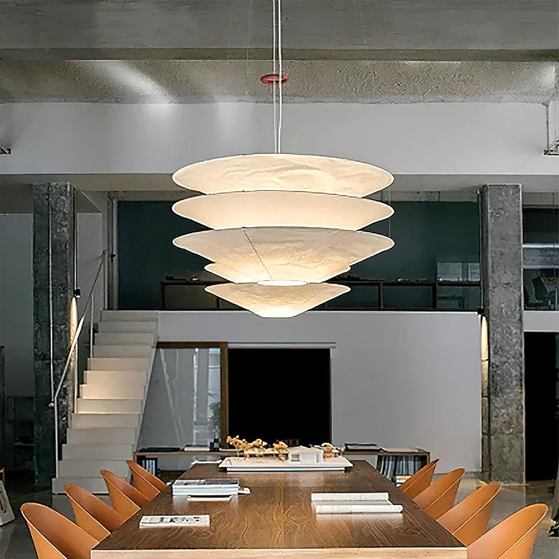 简约餐厅吊灯2025新款餐饮饭店现代创意斗笠灯艺术设计师中山灯具