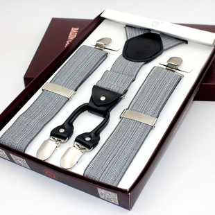 带t男式 吊裤 胖人松紧防滑西裤 吊带西装 背带 男士 衬衫 成人背带男款