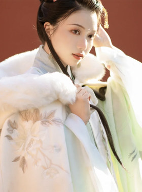 成人斗篷汉服女i冬披风拜年服大人冬季女款冬天披肩古代加厚长版