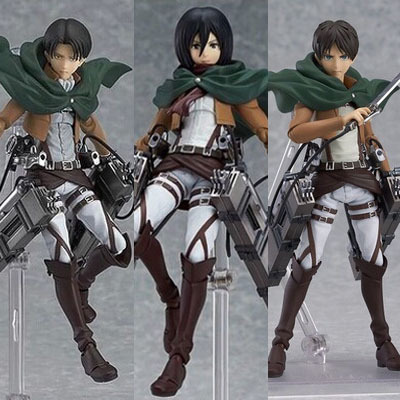figma 203 进击的巨人三笠兵长213 阿克曼 20S7艾伦 手办公仔人偶