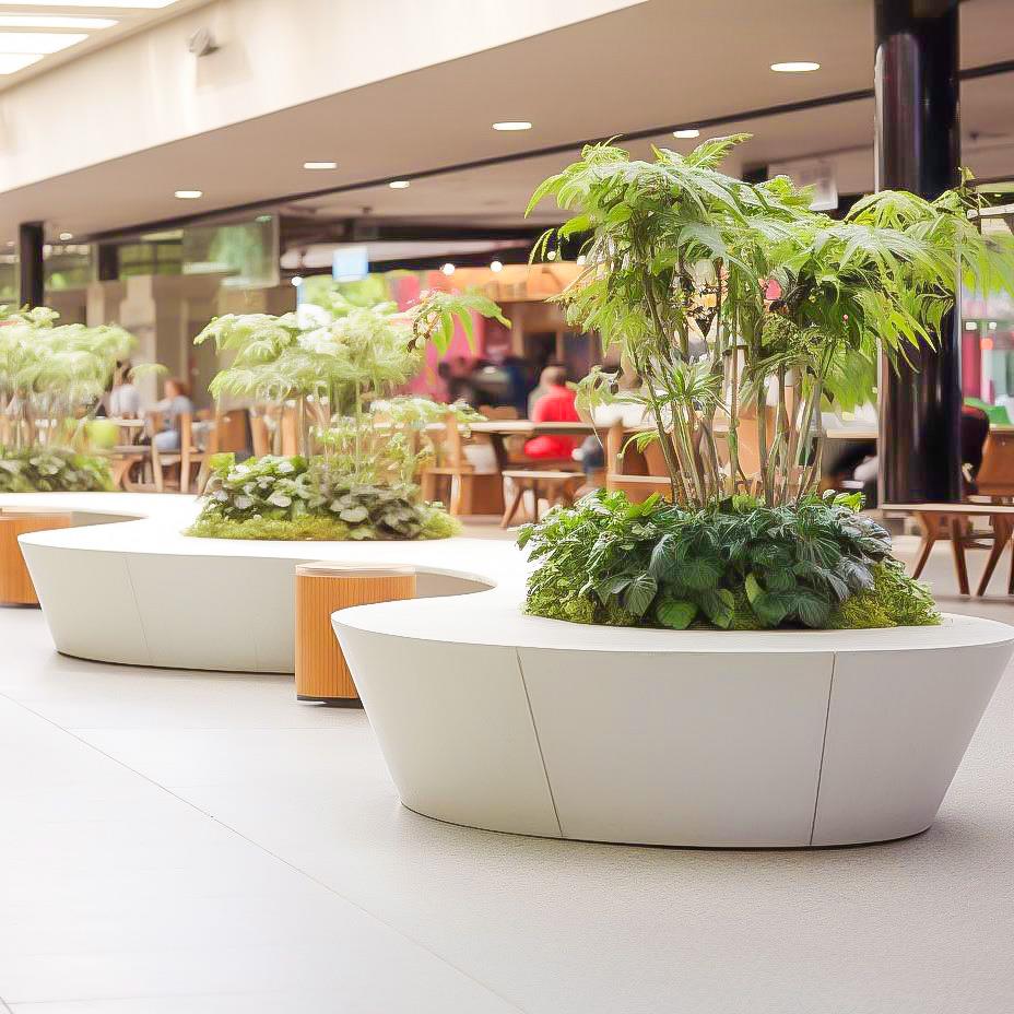 户外GRC泰科石坐凳定制市政园林景观玻璃钢树池座椅公共区休闲椅