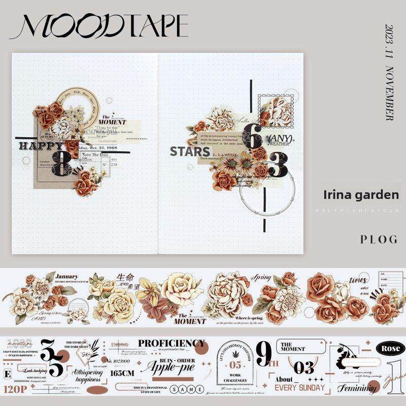 Moodtape原创设计手册磁带古卡覆古花Erina花园文具装饰贴纸