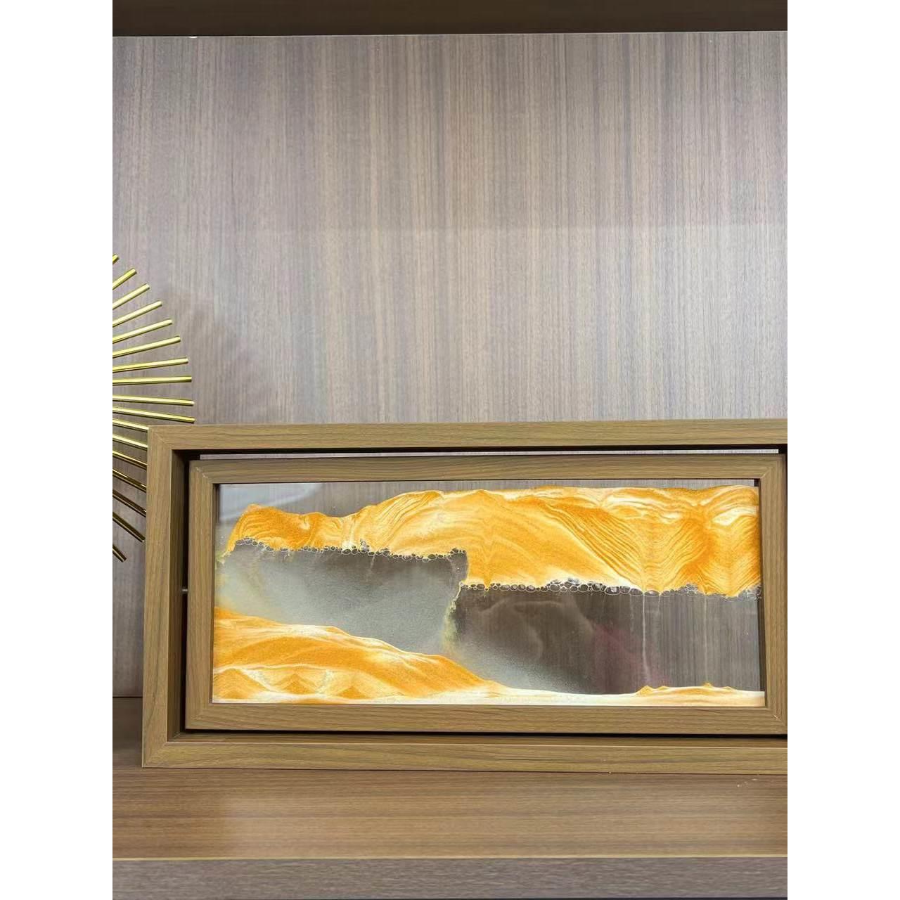 创意艺术长方形流沙画沙漏饰品减压和愈合无障碍豪华家庭办公室装