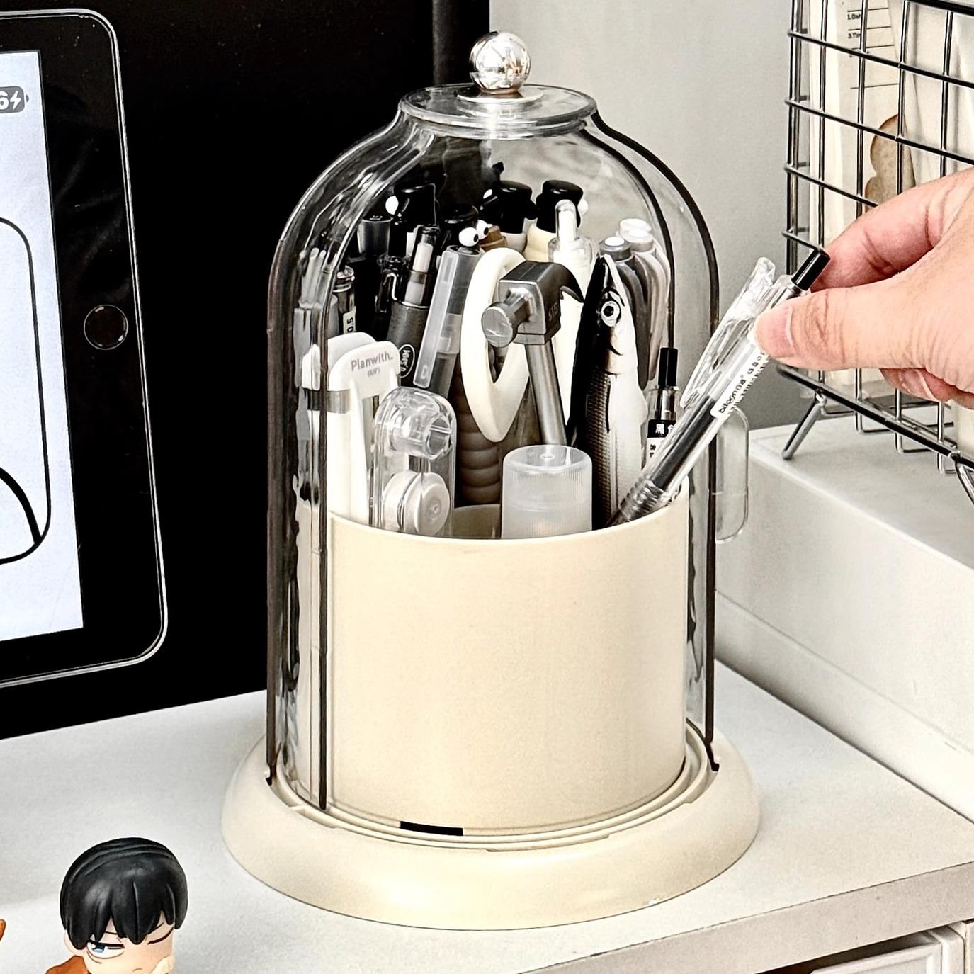 360度旋转笔筒学生桌面文具收纳盒儿童书桌置物架办公室笔桶新款