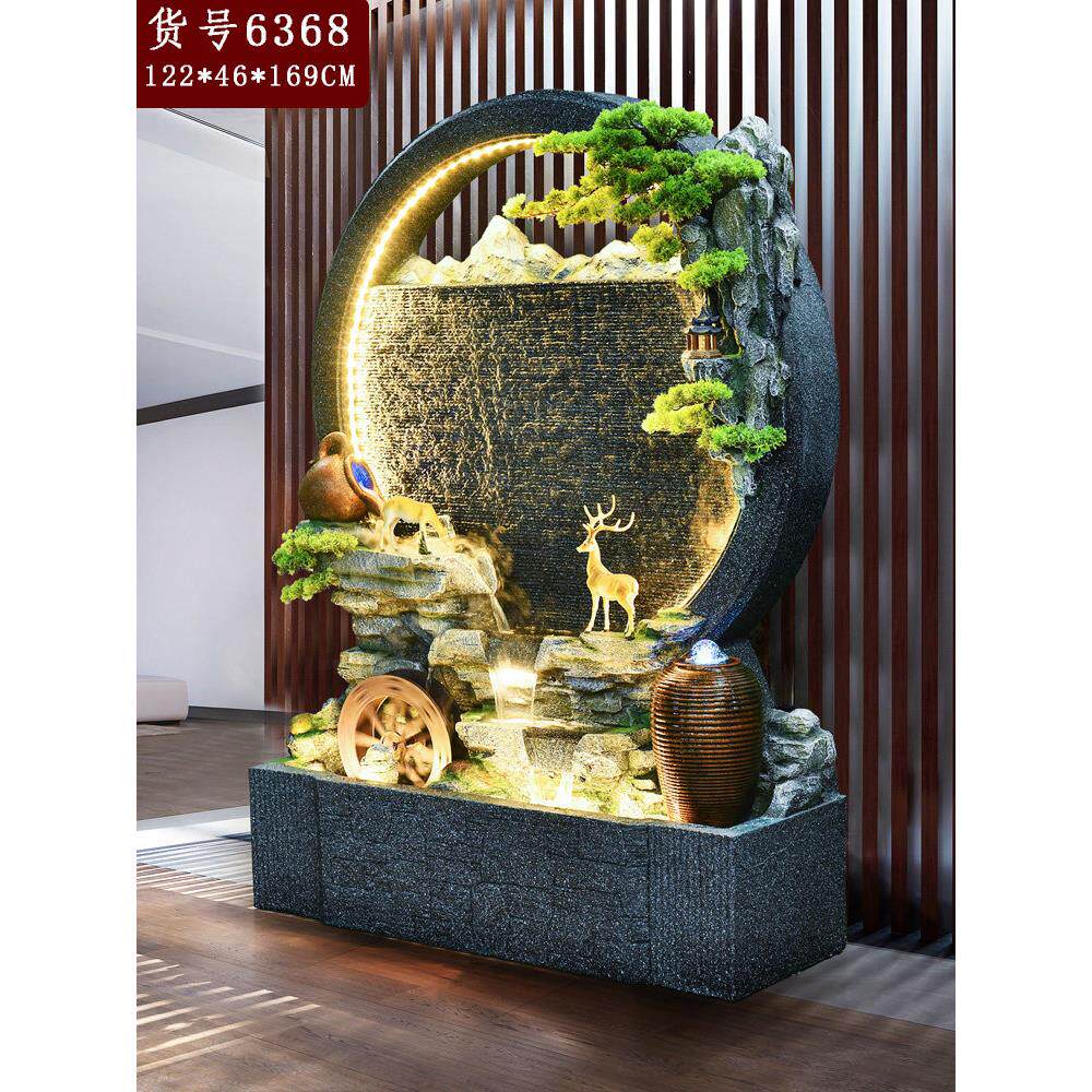 水幕墙流水屏风玄关隔断户外别墅花园庭院假山喷泉景观瀑布摆件