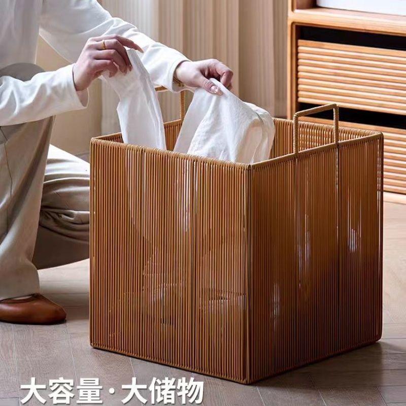 彷藤编脏衣篮防水脏衣篓收纳筐家用脏衣服收纳筐卧室化妆室脏衣筐