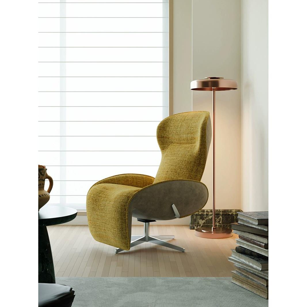 意大利极简主义现代单人沙发客厅设计师休闲躺椅零重力研究旋转沙