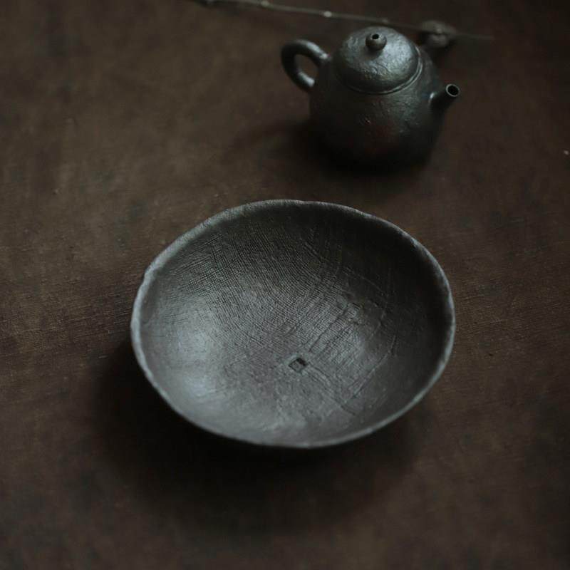 楚.紫砂壶承干泡盘覆古手捏蓄水培壶盘景德镇功夫茶具养壶配件