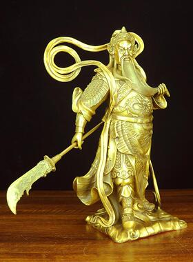 关公像伽蓝神像纯铜摆件韦陀韦驮护法铜像佛像客厅佛堂家用供奉