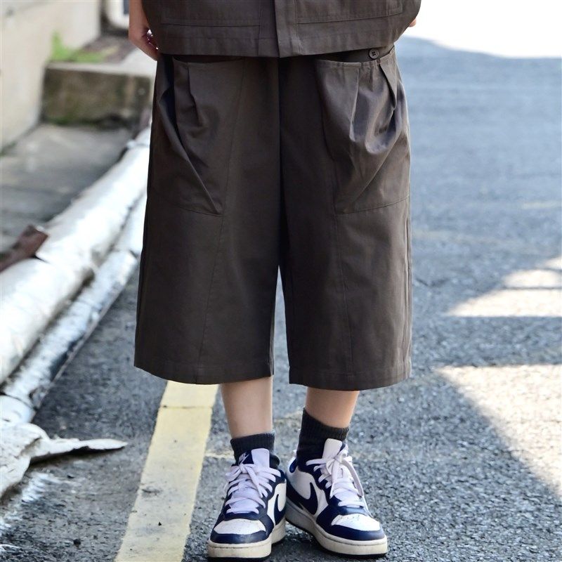 ZC 美式复古立体大口袋工装7分裤2025夏季男女宽松休闲抽绳短裤潮,男装,短裤,淘宝优惠券,粉丝福利购,淘宝优惠卷