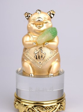 金猪送福摆件金属百财猪定制礼品单位年终纪念品猪年发客户礼品