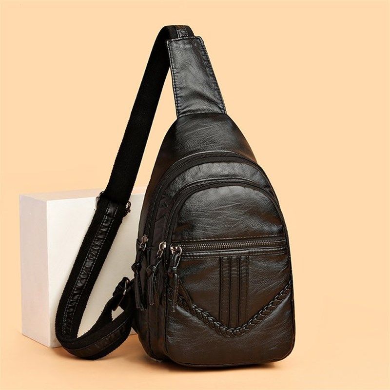 胸包女2023新款水洗软皮韩版小背包时尚百搭女士休闲单肩斜挎包潮,箱包皮具/热销女包/男包,胸包,淘宝优惠券,粉丝福利购,淘宝优惠卷