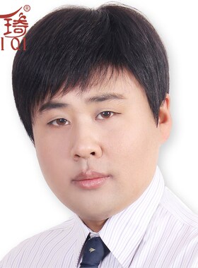 假发男短发中老年男士真人发丝秃顶发手织发整顶轻薄透气递针发套