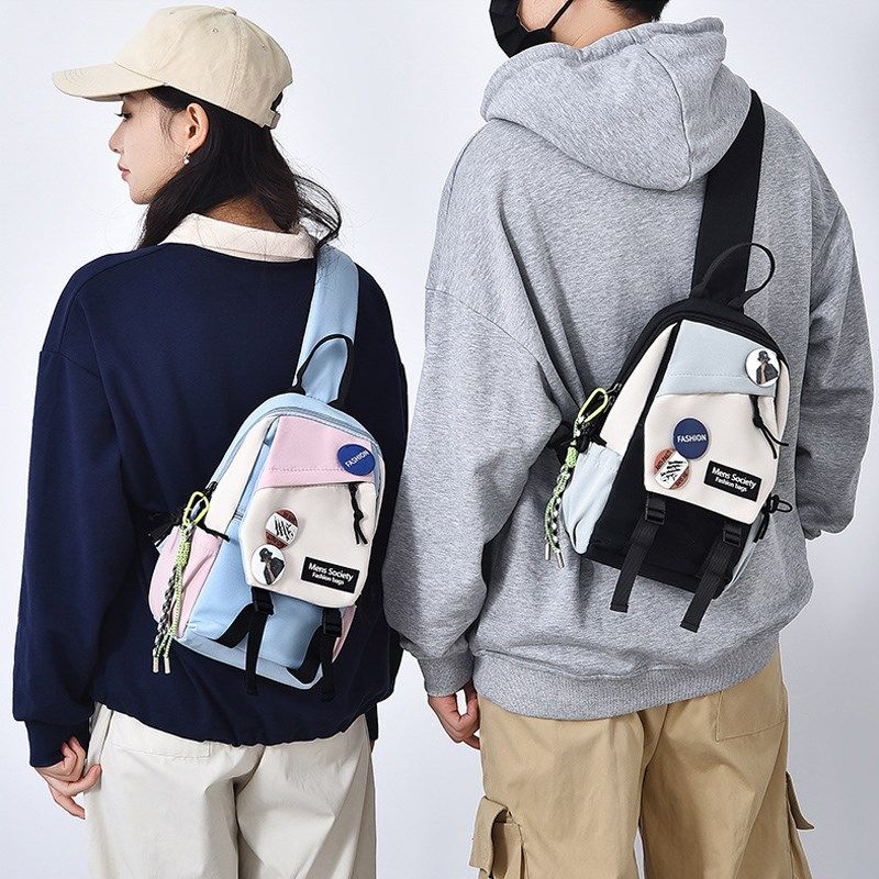 胸包女士单肩小背包简约休闲撞色斜挎包男骑行爬山旅游运动小挎包,箱包皮具/热销女包/男包,胸包,淘宝优惠券,粉丝福利购,淘宝优惠卷