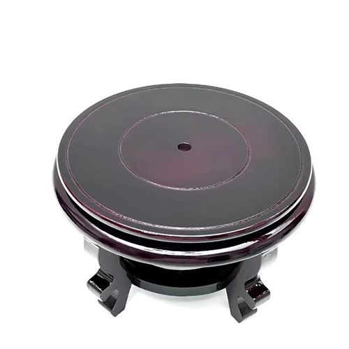 圆形高脚木质底座花瓶酒坛花盆y鱼缸H花架实木铜器工艺品摆饰底托