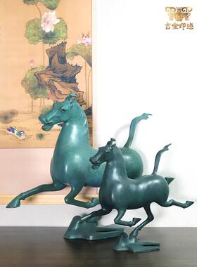 青铜器铜马摆件生肖马踏飞燕工艺品马到成功仿古摆件铜奔马开业礼