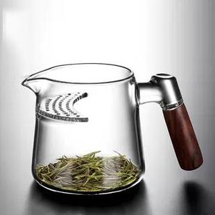景德镇高档带茶漏过滤网一体公道杯加厚茶具月牙分茶杯高硼硅玻璃