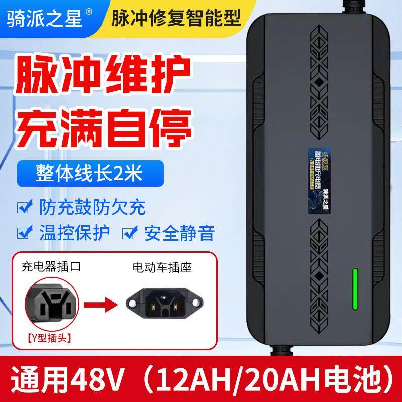 智能脉冲修复电动车电瓶充电器48V12AH48V20AH通用48V30A快充