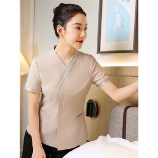 高端酒店客房保洁工作服短袖女商场物业宾馆阿姨保W洁员服装夏季