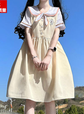 女大童连衣裙夏季学院风甜美裙子洋气12-J15岁初中学生日系小清新