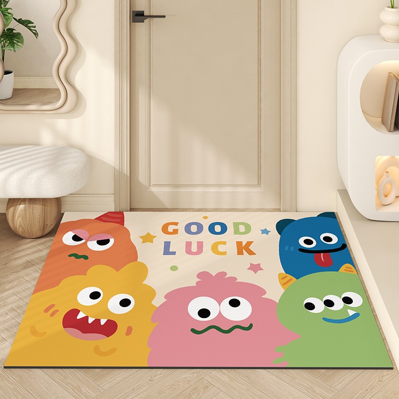 卡通入户门皮革地垫pvc免洗防尘脚垫可裁剪地毯客厅耐脏防滑门垫