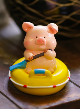 可爱卡通动物小猪摆件创意桌面装饰品手机支架办公室懒人追剧神器